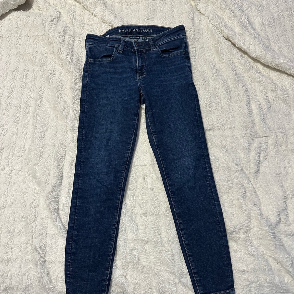 American Eagle Outfitters Women's Dark Blue Skinny Jeans